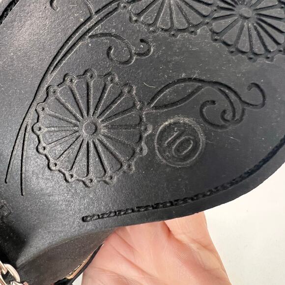 Roper Dale Faux Leather Snip Toe Heart Harness Western Boots Black Kids 10 NWB - Picture 10 of 11